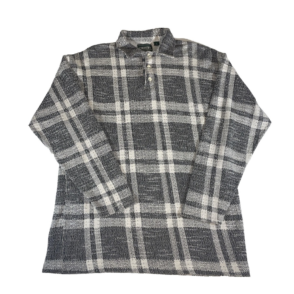Country Sportswear Long Sleeve Plaid Pullover Size Large